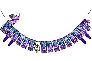 Happy Storm Gaming Birthday Party Banner Decorations, Video Games Happy Birthday Decorations Party Supplies Favors Gifts Party Decor