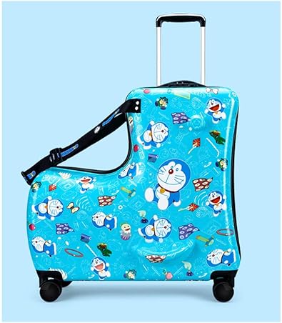 Amazon インチドラえもん子供の荷物は トロリーケース女性 子供のドラッグスーツケース荷物ベビースーツケース男性 調節可能なトロリーに搭載することができます Blue キャリーケース