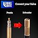 Bike Bits Presta Valve Adapter - Convert Presta to Schrader - French/UK to US - Inflate Tire Using Standard Pump or Air Compressor (5 Pack) (Black)