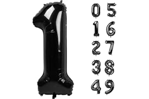 UPGESY 40 Inch Black Number Balloon 0-9(Zero-Nine), Big Size Happy Birthday Balloon, Foil Helium Big Number Balloon for Birthday Celebration Decorations Graduations Anniversary Photo Shoot