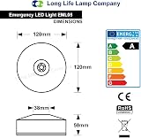 Long Life Lamp LED Round Emergency Light Ceiling Flush Mount Maintained Non view 7