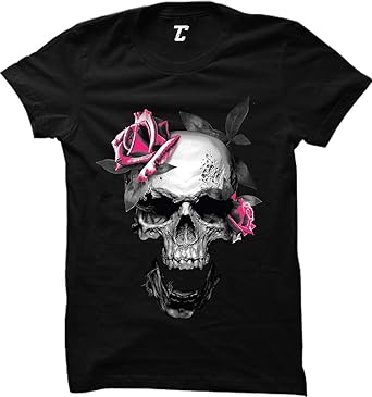 Pink Rose Skull - Badass Skeleton Women 