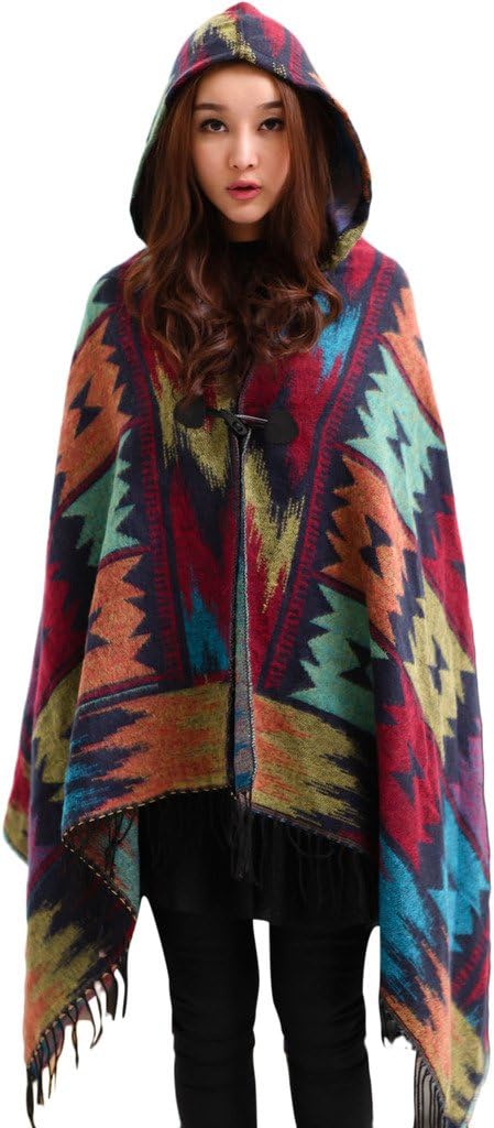 Telamee Women's 2019 Fashion Boho Patterned Blanket Poncho Capes Shawl Cardigan