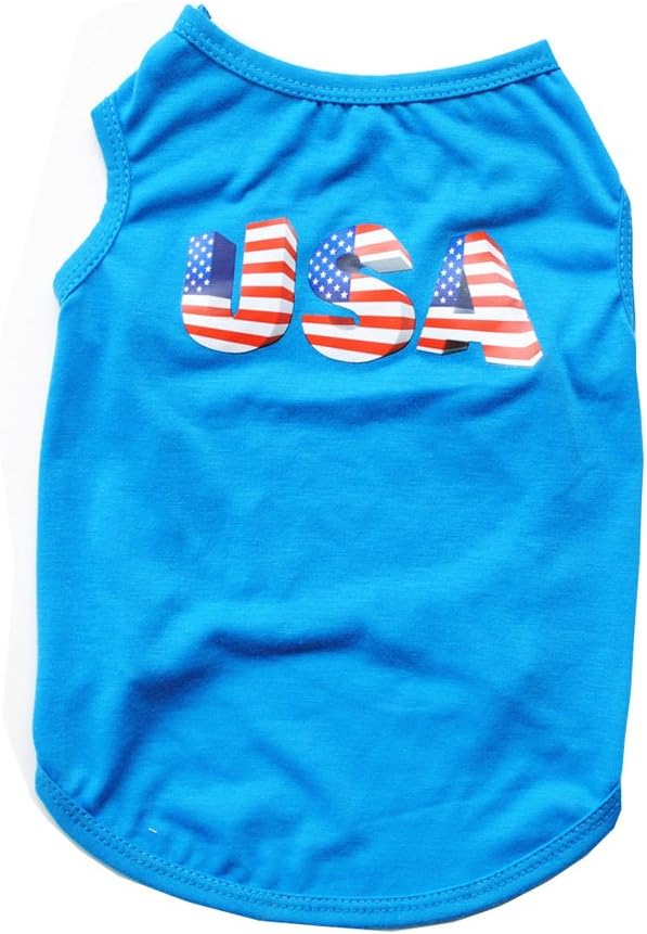 Mummumi Small Dog Clothes, Pet Puppy Coat July Fourth Dog T Shirt Vest Clothes Thin Breathable Summer Pet Clothes for Cat Pet Small Dog Yorkshire Chihuahua