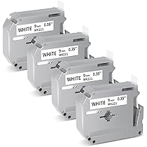 Black On White 9mm Tape For Brother P-touch PT-70 MK221 M-K221 Label