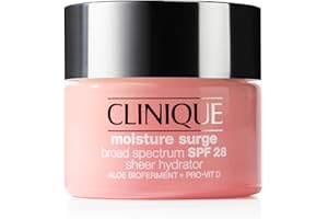 Clinique Moisture Surge Broad Spectrum SPF 28 Sheer Hydrator Face Moisturizer With Hyaluronic Acid, Aloe Bioferment + Provitamin D | Hydrating + Protecting
