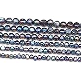 Natural Pearl Beads Irregular Shape Dyed Black Freshwater Pearl for Women Jewelry Making 5-6mm