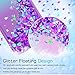 LeYi Compatible with Samsung Galaxy A20 Case, Galaxy A30 Case with 2PCS Tempered Glass Screen Protector for Girls Women, Glitter Clear Phone Case for Samsung A30/ A20 Teal/Purple