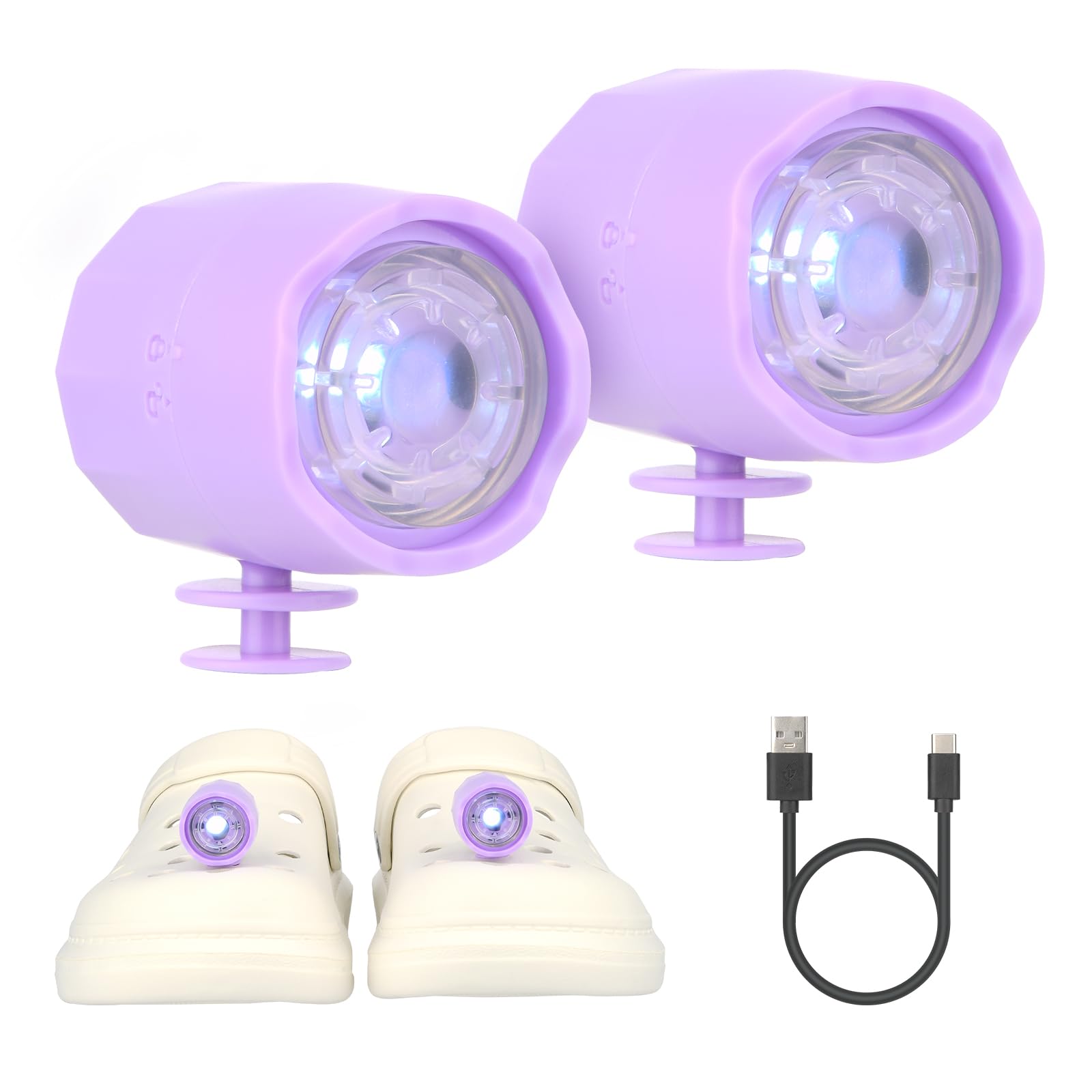 mafiti Headlights for Shoes, 2Pcs Rechargeable LED Lights for Shoes with IPX5 Waterproof, Used for Walking, Cycling and Running at Night, Headlights Unique Design Gifts for Adults and Children — image 1