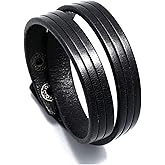 Xusamss Punk Jewelry Wristband Retro Multi Layer Leather Cuff Bracelet