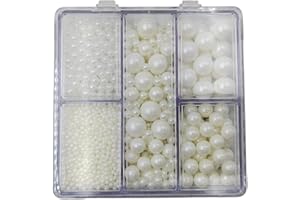 White Pearl Sprinkles for Cake Decorating, 4 Sizes Mix Size, Edible Pearls for Cupcake Topper, Ice Cream, Donuts, Baking Deco
