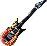 CSDPC 35" Inflatable Rock Flame Guitar Toy - Kids 80s 90s Party Accessory view 1