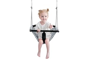 ROPECUBE Toddler&2-in-1 Baby Swing - Adjustable Rope Swings Seat for Kids | Indoor & Outdoor Durable Backyard Swing Set for Infants & Toddlers (Gray)