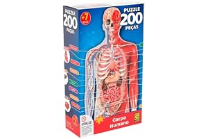 Grow - P200 Corpo Humano Quebra-Cabeça com 200 Peças, 6+ Anos, Multicolorido, 3927