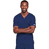 Cherokee Scrubs for Men & Women V-Neck Scrub Top with 4 Pockets, Cotton Blend Soft Stretchy Easy Care Nursing Uniform - 4725