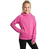 WELAKEN Teens Girls' Zip-Up Hoodie Sweatshirt Kids Long Sleeve Athletic Jacket with Pockets