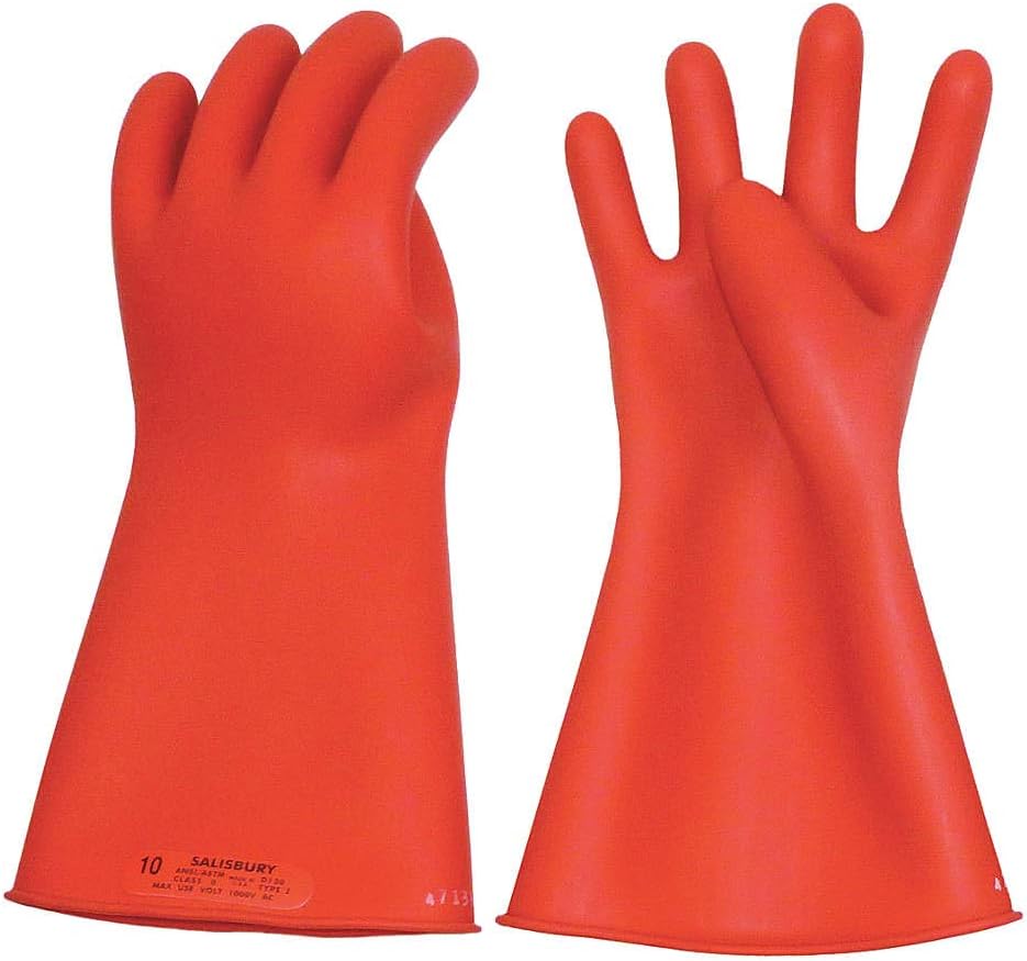 Lineman Gloves, Class 0, Red, Sz 8-1/2, PR