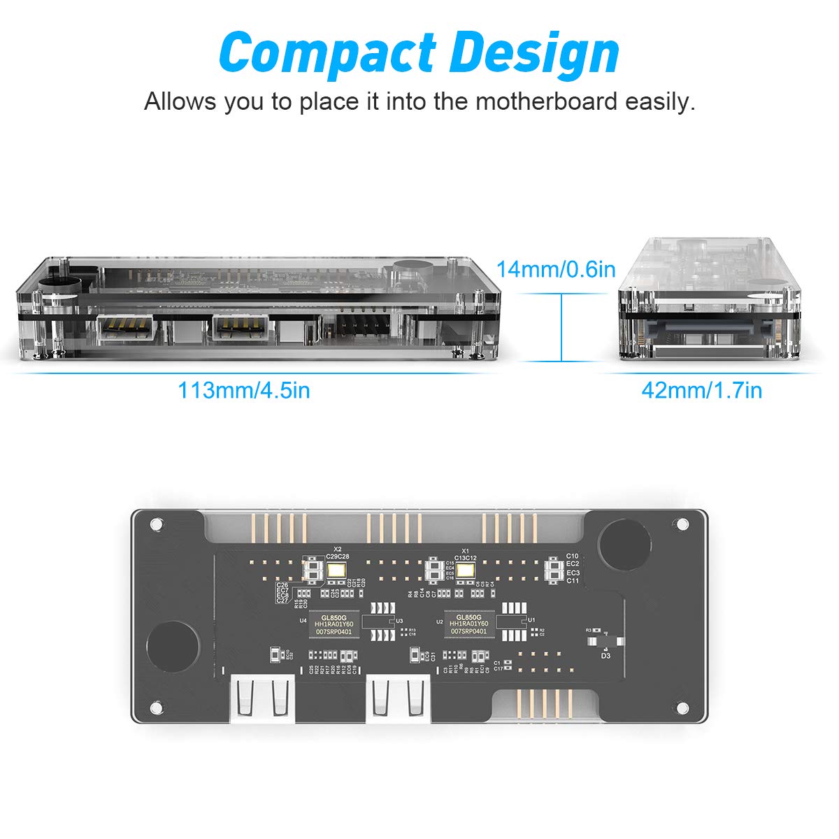9 pin USB Header Extension Adapter with 15-Pin SATA Power Connector＆Motherboard Extension Cable for Port Multiplier Compatible with Windows Linux MAC Motherboard USB 2.0 HUB Adapter for Desktop PC: Industrial & Scientific