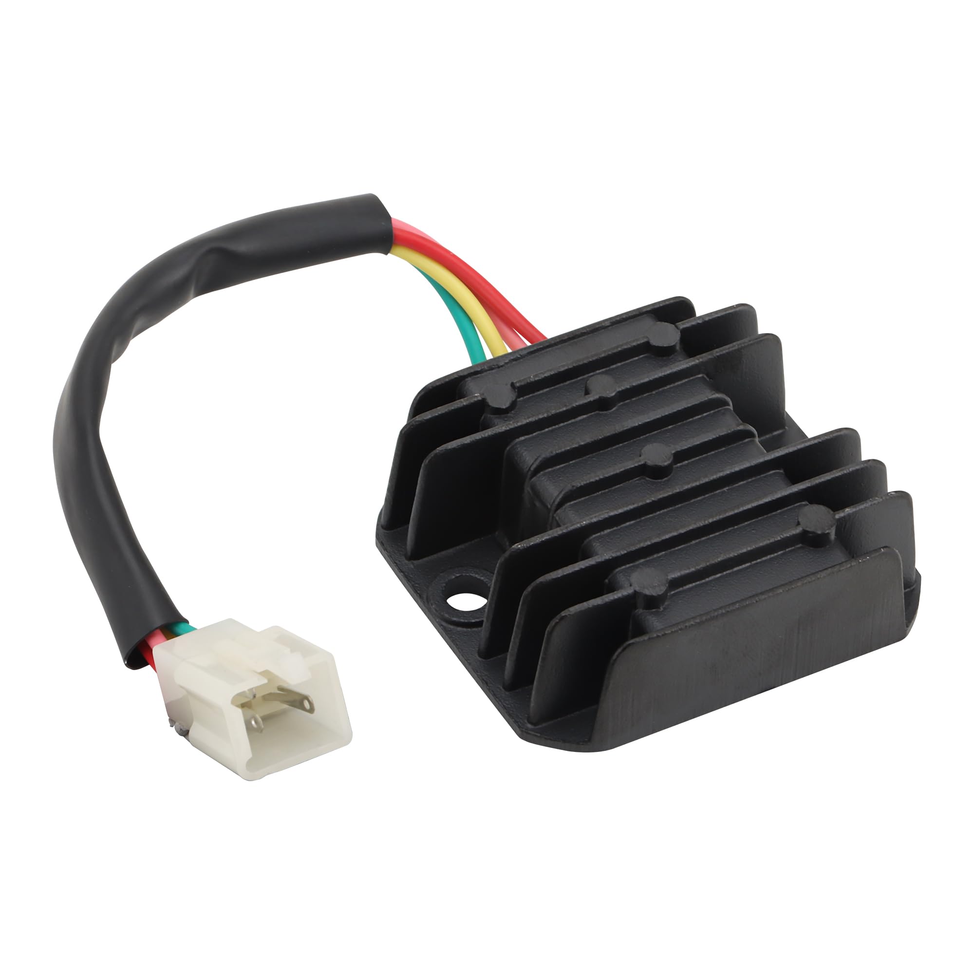 GOOFIT 4 Pin Voltage Regulator Replacement For GY6 150cc and CG 125cc 150cc 200cc 250cc Vertical Engine ATV Dirt Bike Go Kart Moped Scooter