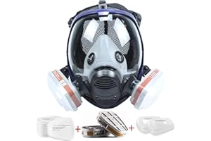 SupMusk Full Face Respirator Mask with Filters, Anti-Fog Anti-Gas Anti-Dust Respirator, Gas Mask for Painting Spraying