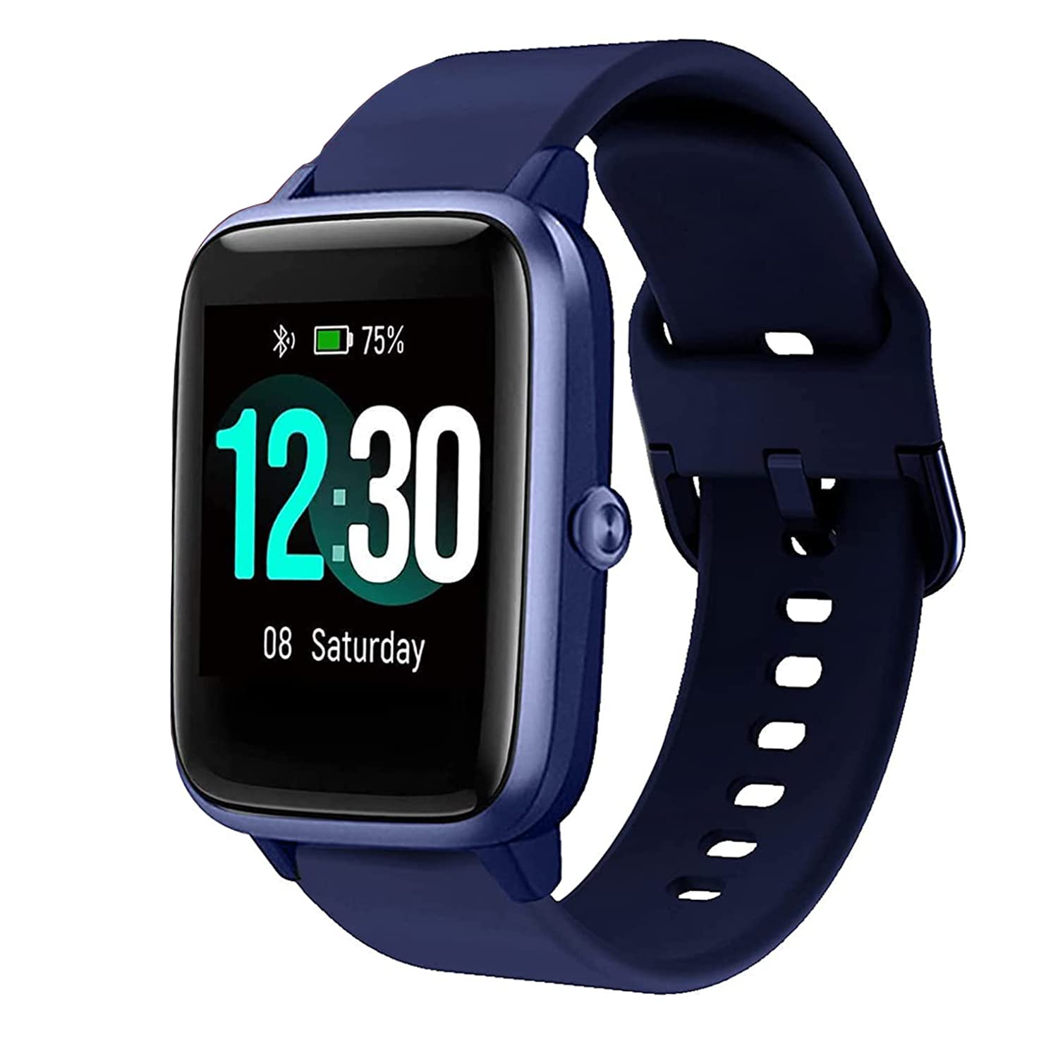 Niboow 19mm Strap for ID205L ID205S ID205G ID215G ID216 SW020 SW021 SW023 YM020 YM021 YM023, Men Women Sport Soft Breathable Silicone Watch Bands for Blackview R3/R3 Pro/Uwatch GT/Uwatch Ufit - Blue
