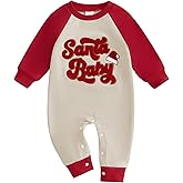 Amnnchya My First Christmas Baby Girl Boy Outfit Santa Long Sleeve One Piece Romper Newborn Infant Fall Winter Clothes