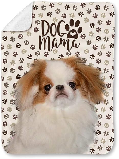 Amazon Japanese Chin 狆 犬柄 印刷 可愛い犬の足跡 毛布 ブランケット ひざ掛け 掛け毛布 敷きパッド 掛け布団 80cmx1cm 保温力 暖かい 四季適用 静電防止 並行輸入品 ブランケット 毛布 オンライン通販