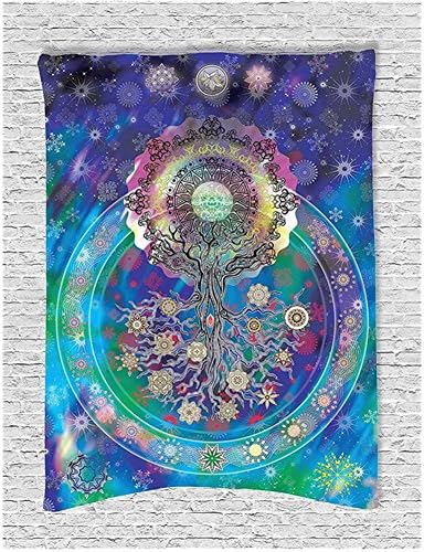Pertongty Indian Flower Elephant Mandala Tapestry Wall Hanging Bedspread Throw Hippie Boho Decoration (Large/80" x 60", Pattern 15)