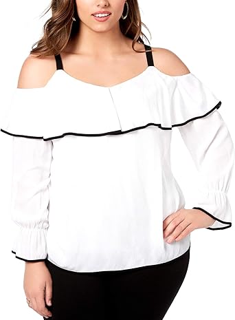 amazon plus size white blouses