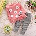 Baby Girls' Bowknot 2pcs Set Children Clothes Suit Top and Pants(FBA) (Age(2T), Flower-Pink) Tag Size 90