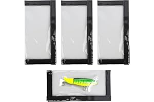 Tohhdov 4 Pcs Fishing Lure Covers, Clear Lure Wraps for Rod Lures Hooks, Saltwater Hook Covers, Liv Rod Sleeve, Fishing Hook, Pole Protector Keeper, 18cm x 20cm PVC Transparent