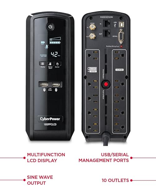 Second Best UPS: CyberPower CP1500PFCLCD PFC Sinewave.
