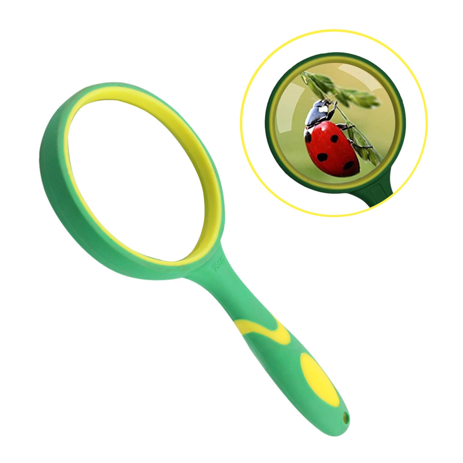 Magnifying Glass 10x 75mm Shatterproof Handheld Magnifying Lens Reading Magnifier with Anti-Slip Rubber Handle Magnifying Glasses for Reading Seniors Kids Insect Hobby Observation
