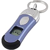 Blue Silver Tone LCD Display Static Electricity Release Discharger Keyring