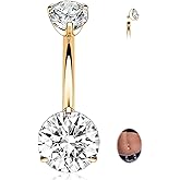 FUNLMO 14G Belly Button Ring Titanium Belly Button Piercing Belly Ring Internally Threaded Navel Piercing Jewelry