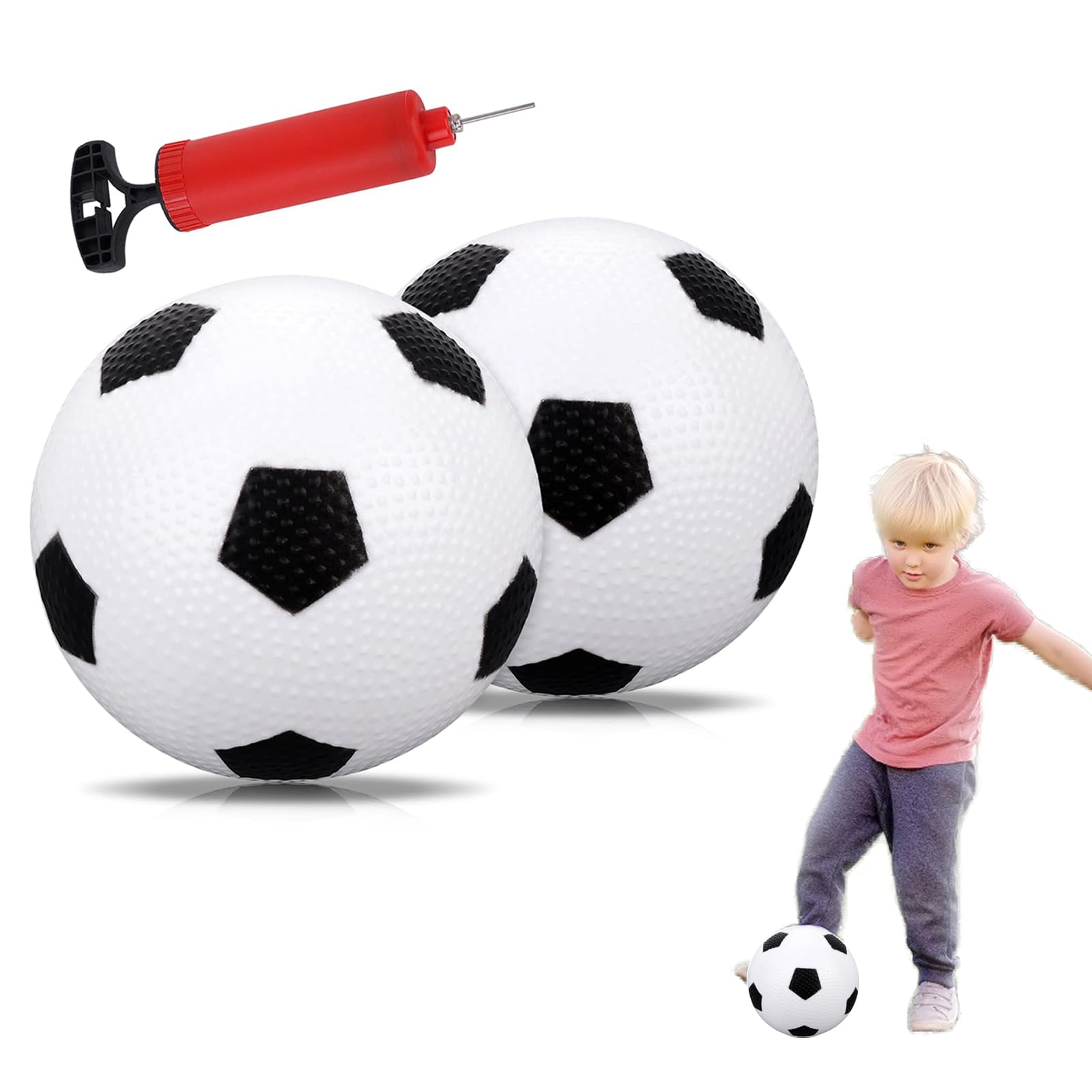 2 Pack Mini Football - 5.5inch Mini Toddler Football Inflatable Soccer Ball with Air Pump Small Soccer Ball for Toddlers & Babies