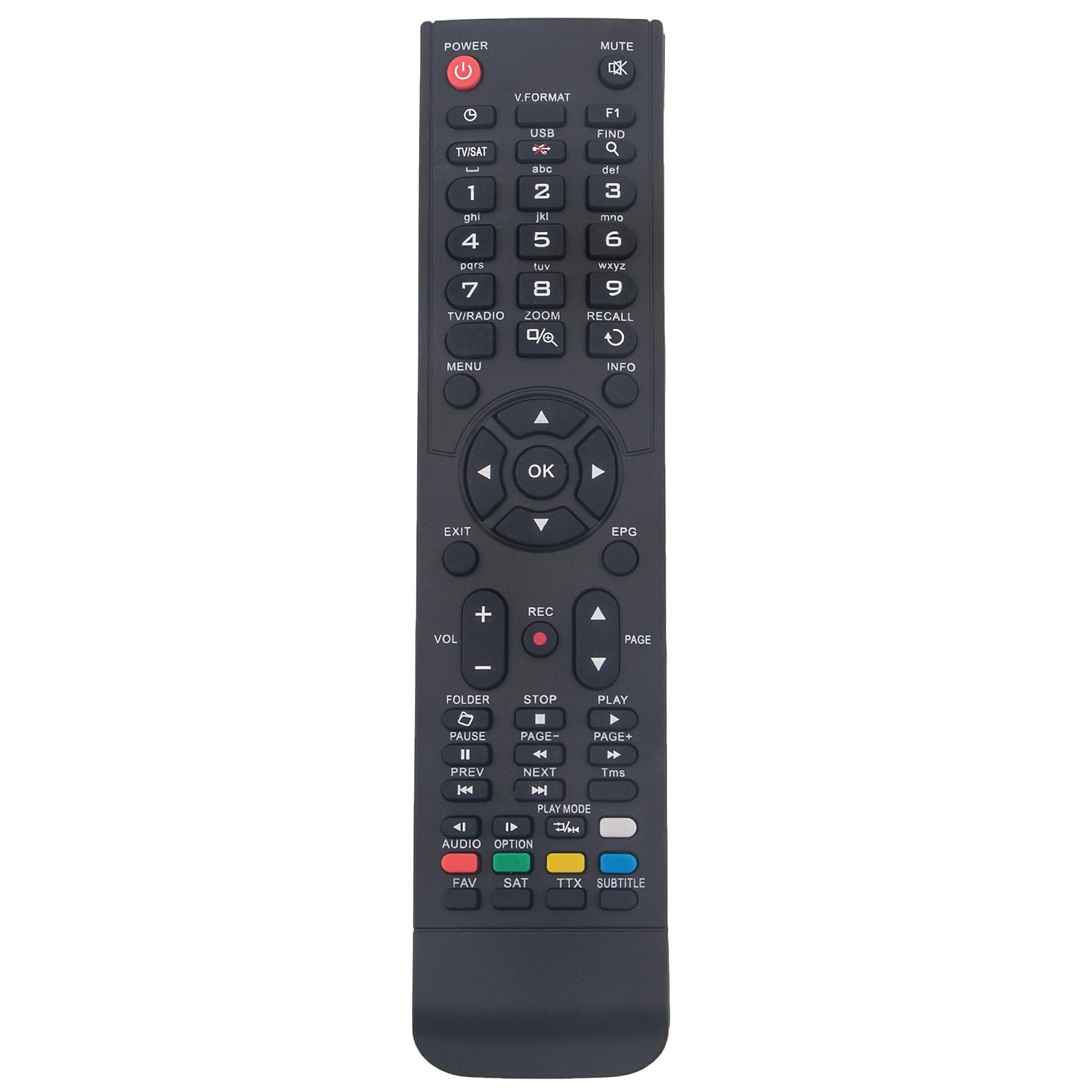 VINABTY Replacement Remote Control Fit for Amiko Set Top Box TV Receiver HD8155, HD8142 Twin C, HD8142 Twin CG, HD8255+, HD8265+, HD8275+, Impulse T2/C, Impulse T2/C CG, Impulse. 265 T2/C Mini HD265