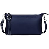 YALUXE Women's Genuine Leather Wristlet Handbags Clutch Wallet Purses Envelope Style Crossbody Bags