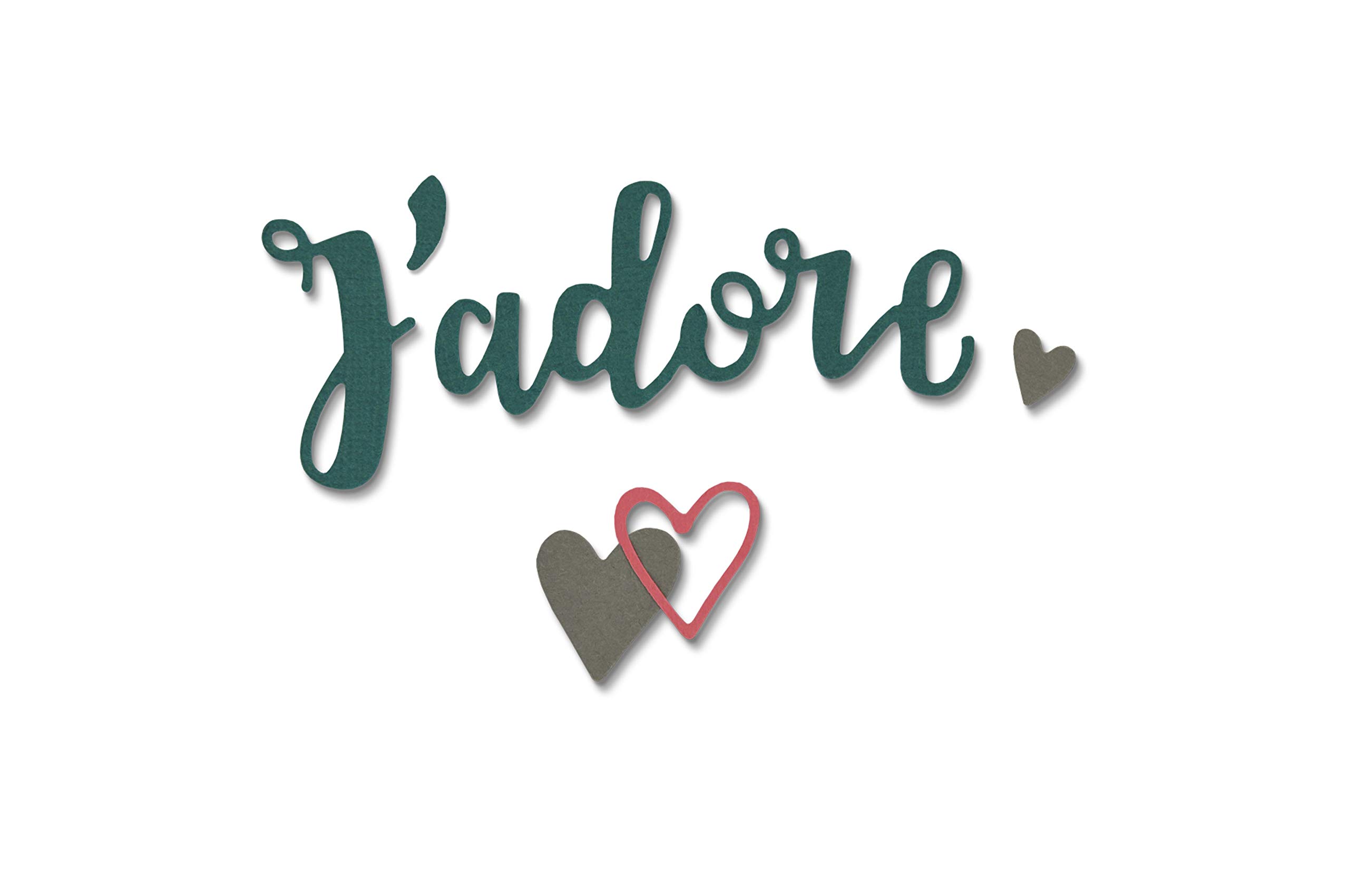 Sizzix Thinlits Die Set 3PK-J'Adore (I Adore), Metal, Multicolour, 12.1 x 6.8 x 0.2 cm