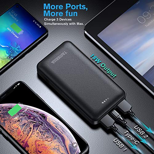 TAMOWA 20000mAh PD Powerbank, USB-C externe accu met 18W Power Delivery, hoge capaciteit, powerbank, draagbare oplader… - Afbeelding 5