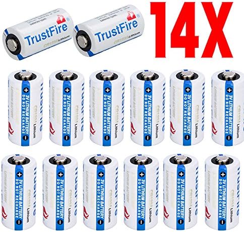 14pcs TrustFire 3V CR123A 1400mAh Battery Disposable Battery For Flashlight, NOT Fit Arlo Camera