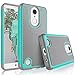 Tekcoo Case Compatible with LG Phoenix 3/LG Fortune/LG LV1/Risio 2/K4 2017, [Tmajor] Shock Absorbing Rubber Silicone Plastic Scratch Resistant Defender Bumper Sturdy Cute Hard Cases Cover [Turquoise]