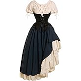Mikan Tsumiki Medieval Renaissance Costume Women Cottagecore Corset Dress Set