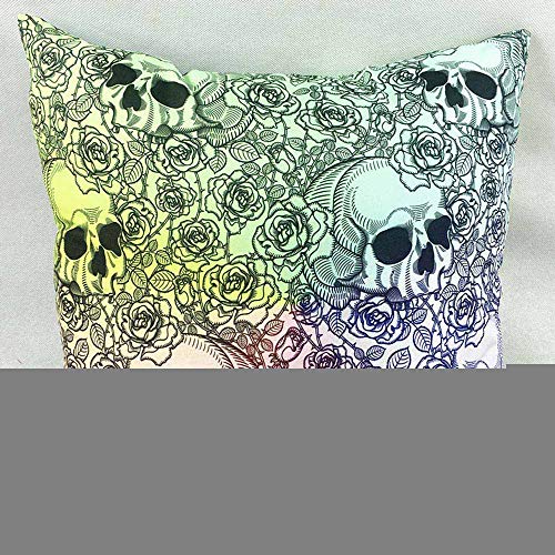 Alisy Halloween Throw Pillows, Bat Pumpkin Skull Head Cushion Covers Lumbar Pillowases for Sofa Bed Home Garden Outdoor Decor