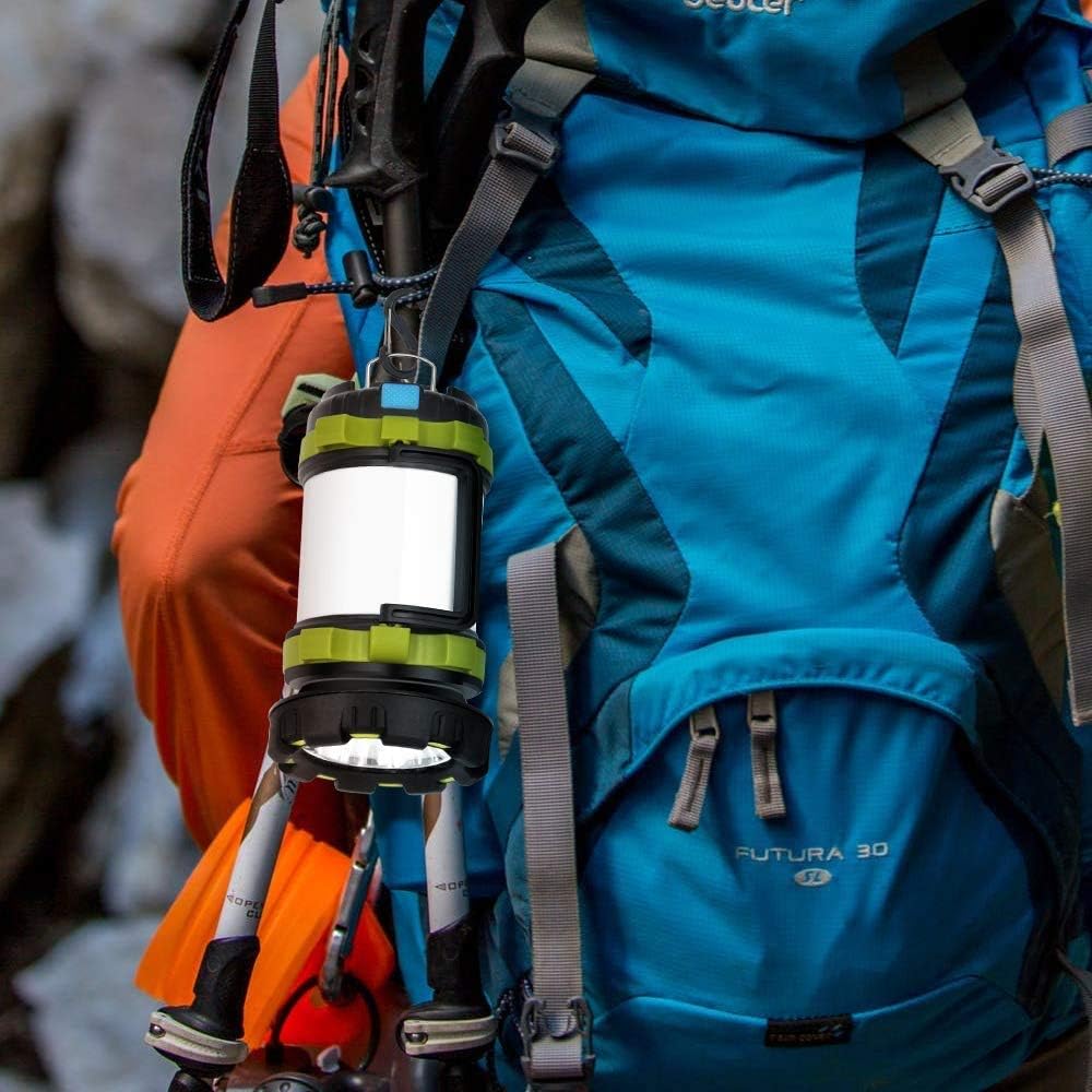 Wsky LED Camping Lantern Rechargeable Light Flashlight - T2000 High Lumen, 6 Modes, 3600mAh Power Bank - Best Lantern Flashlight for Camping, Outdoor, Hurricane, Emergency, Everyday Light Flashlight: Sports & Outdoors