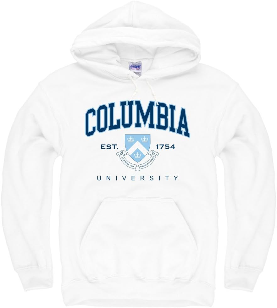 Columbia University Men's Hoodie Sweatshirt-White