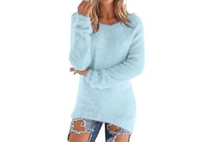 Lolvmvchi Sweatshirts for Women Comfort Hoodie for Anxiety Long Sleeve Winter Shirts Round Neck Casual Warm Cute Long Tops