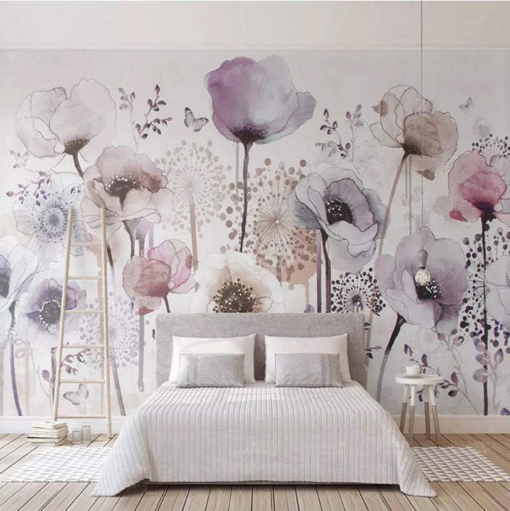Mural Stickers for Walls Flower Wallpaper Giant Posters Photo Art Print Decoration Picture Design Modern for Living Room,350x250 cm(W x H)