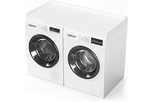 SpaceAid Washer Dryer Countertop, Laundry Wood Shelf Topper with Edge, 54" Width x 27.5" Depth Cover Guard Organizer for Washer and Dryer Laundry Hamper Counter Storage Organization (White)