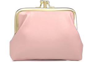 Lavogel Coin Purse, Kiss Lock Coin Purse for Women, Large Capacity Coin Pouch,Vintage Change Purse Cute Car Coin Holder for Women (3-Pink)